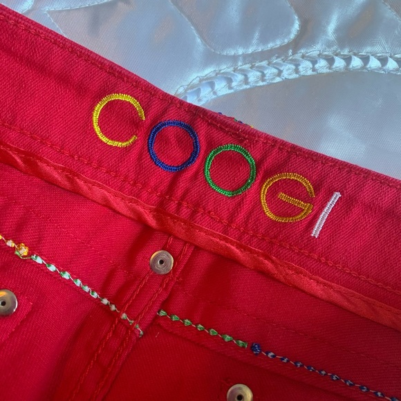 COOGI Vintage Low Rise Red Denim Jean Shorts - Picture 6 of 11